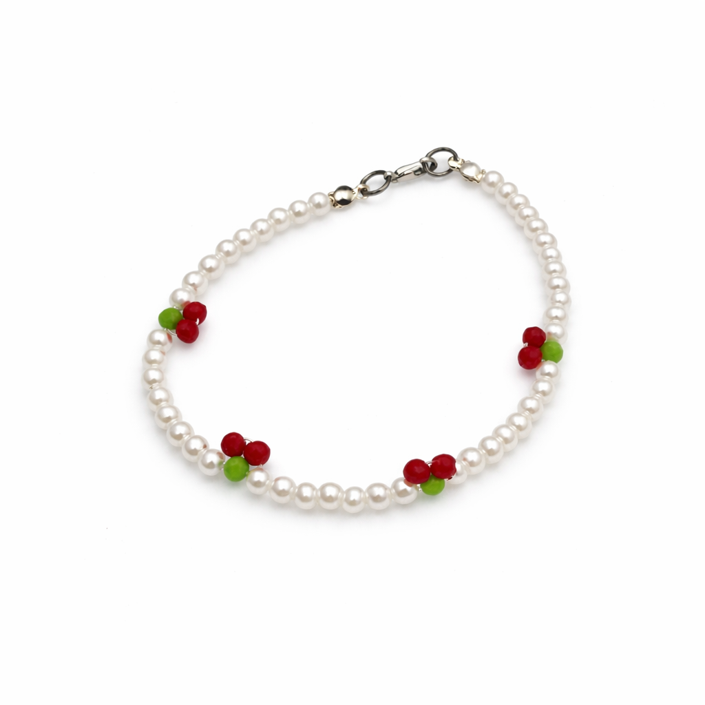 Pulsera perlas con cerezas