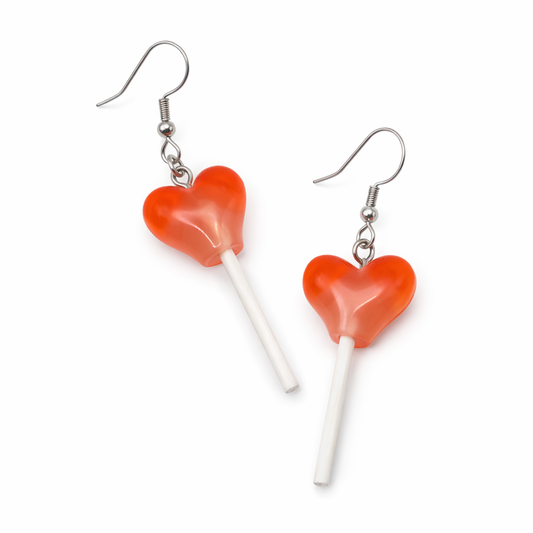 Aretes paleta de corazón